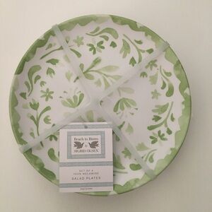 NEW 4 Melamine Salad Plates Beach to Bistro by Sigrid Olsen Green Floral